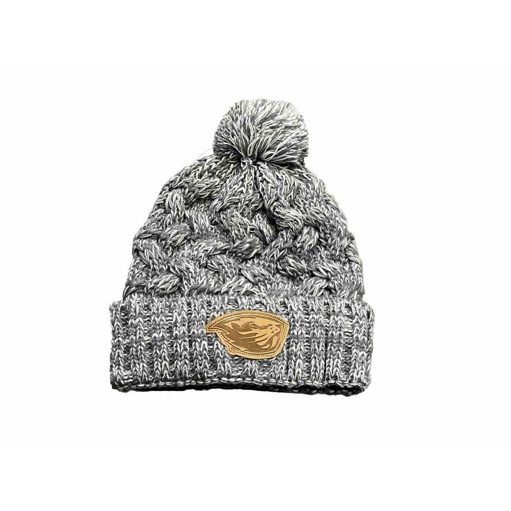 Top of the World Pom Adult Storm Gray OSU Beavers Knit Beanie Hat One Size NWT